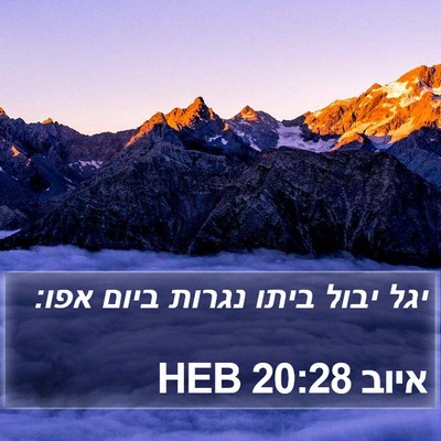 איוב 20:28 HEB Bible Verse Image