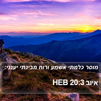 איוב 20:3 HEB Bible Verse Image