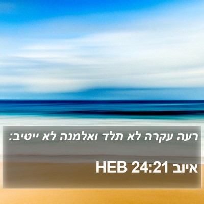 איוב 24:21 HEB Bible Verse Image