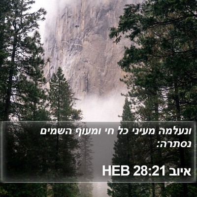 איוב 28:21 HEB Bible Verse Image