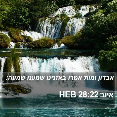 איוב 28:22 HEB Bible Verse Image