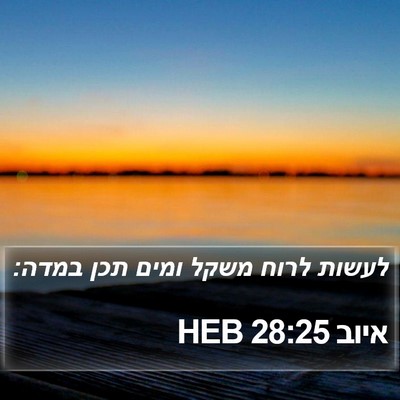 איוב 28:25 HEB Bible Verse Image