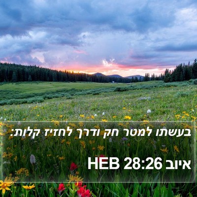 איוב 28:26 HEB Bible Verse Image