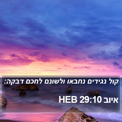 איוב 29:10 HEB Bible Verse Image