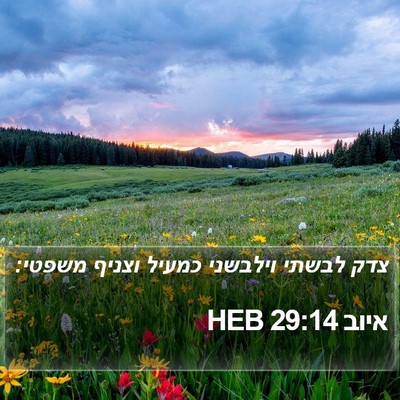 איוב 29:14 HEB Bible Verse Image
