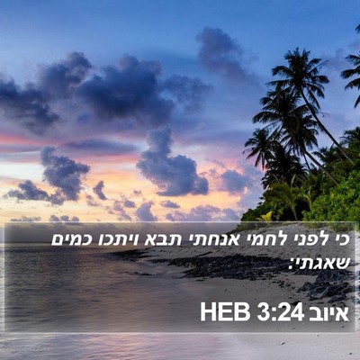 איוב 3:24 HEB Bible Verse Image