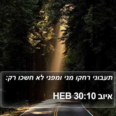 איוב 30:10 HEB Bible Verse Image