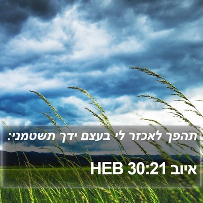 איוב 30:21 HEB Bible Verse Image