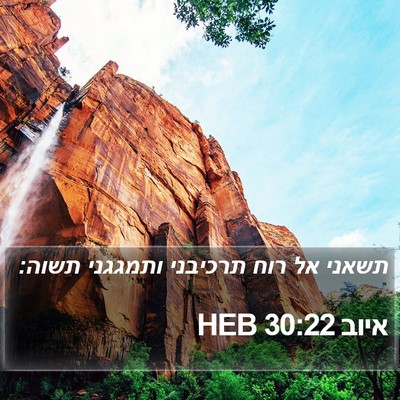 איוב 30:22 HEB Bible Verse Image