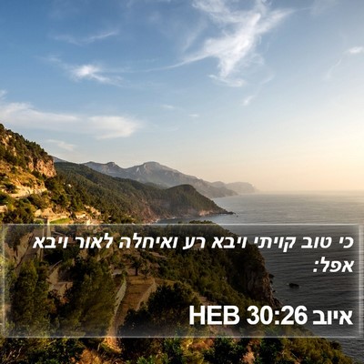 איוב 30:26 HEB Bible Verse Image