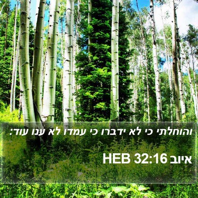 איוב 32:16 HEB Bible Verse Image
