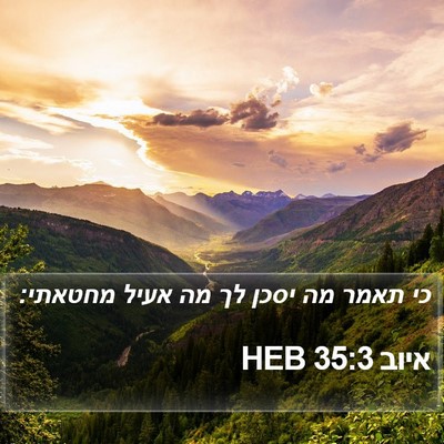 איוב 35:3 HEB Bible Verse Image
