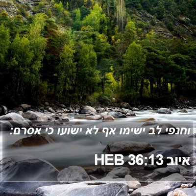איוב 36:13 HEB Bible Verse Image