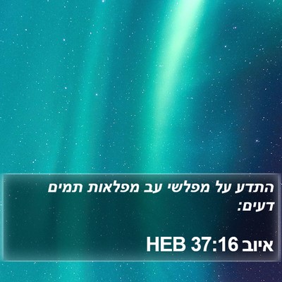 איוב 37:16 HEB Bible Verse Image