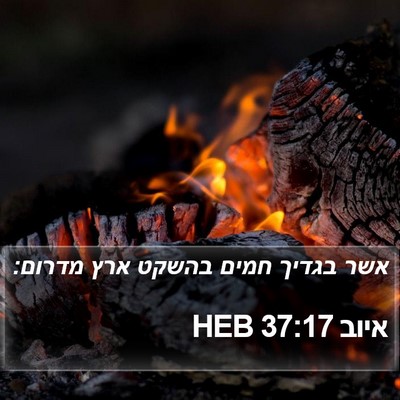 איוב 37:17 HEB Bible Verse Image