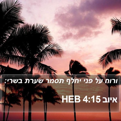 איוב 4:15 HEB Bible Verse Image