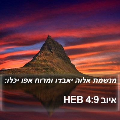 איוב 4:9 HEB Bible Verse Image