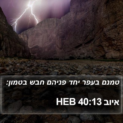 איוב 40:13 HEB Bible Verse Image