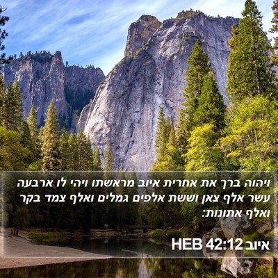 איוב 42:12 HEB Bible Verse Image