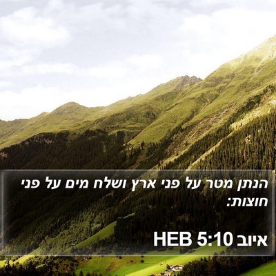 איוב 5:10 HEB Bible Verse Image