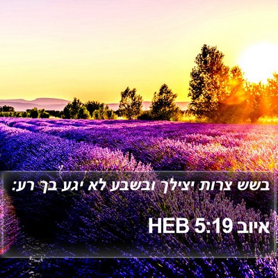 איוב 5:19 HEB Bible Verse Image