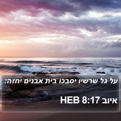 איוב 8:17 HEB Bible Verse Image