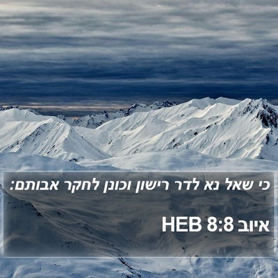 איוב 8:8 HEB Bible Verse Image