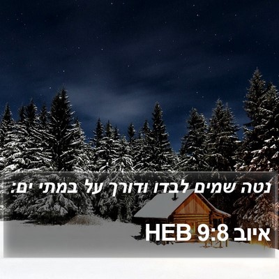 איוב 9:8 HEB Bible Verse Image