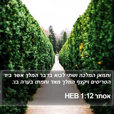 אסתר 1:12 HEB Bible Verse Image