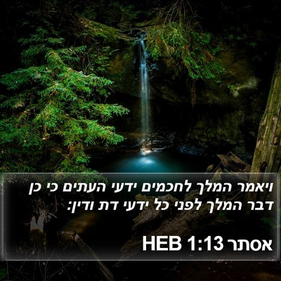 אסתר 1:13 HEB Bible Verse Image
