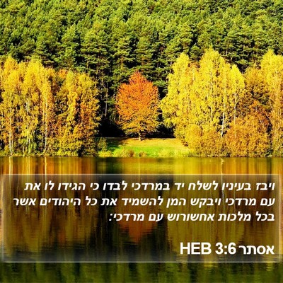 אסתר 3:6 HEB Bible Verse Image