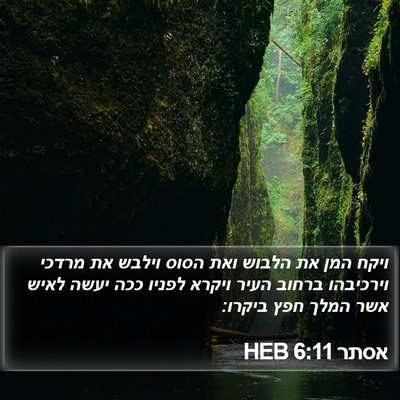 אסתר 6:11 HEB Bible Verse Image