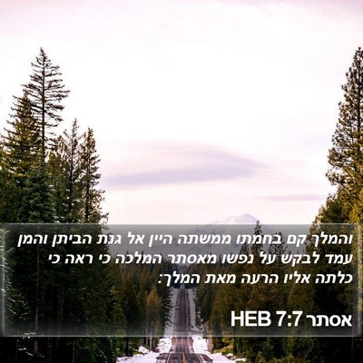 אסתר 7:7 HEB Bible Verse Image