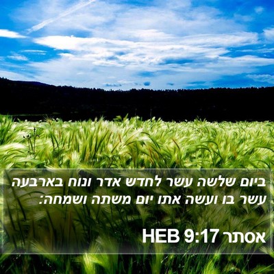 אסתר 9:17 HEB Bible Verse Image