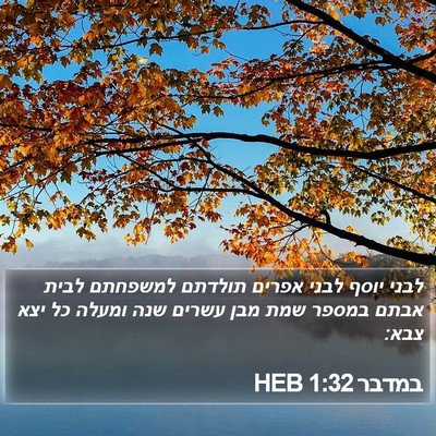 במדבר 1:32 HEB Bible Verse Image