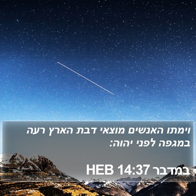 במדבר 14:37 HEB Bible Verse Image