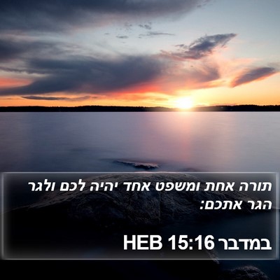 במדבר 15:16 HEB Bible Verse Image
