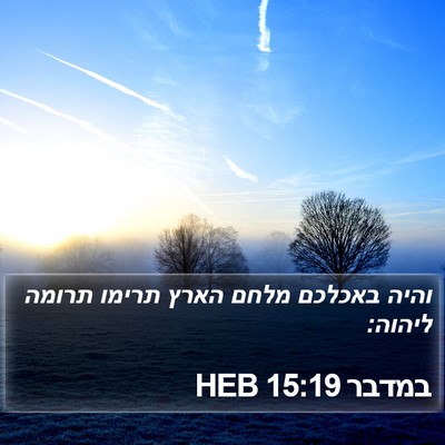 במדבר 15:19 HEB Bible Verse Image