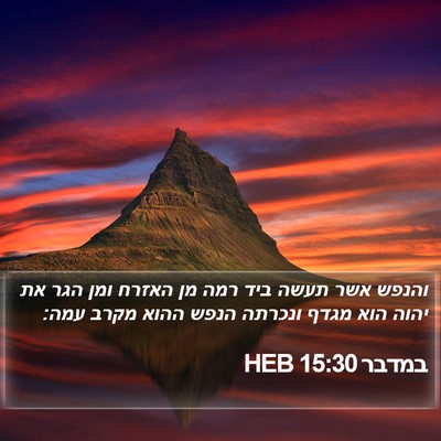 במדבר 15:30 HEB Bible Verse Image