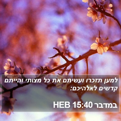 במדבר 15:40 HEB Bible Verse Image