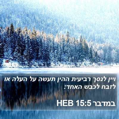 במדבר 15:5 HEB Bible Verse Image