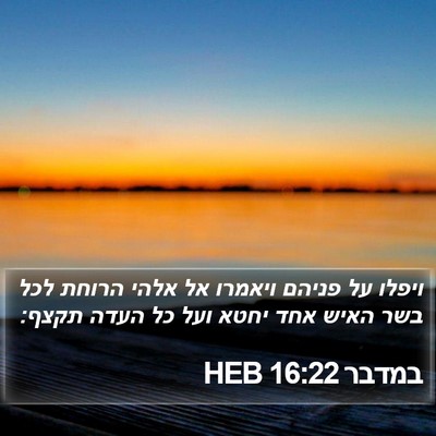 במדבר 16:22 HEB Bible Verse Image