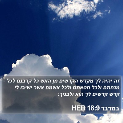 במדבר 18:9 HEB Bible Verse Image