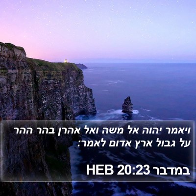 במדבר 20:23 HEB Bible Verse Image