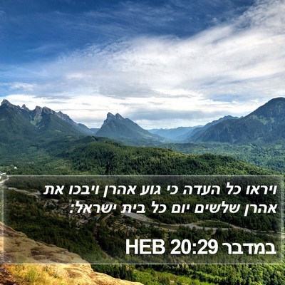 במדבר 20:29 HEB Bible Verse Image