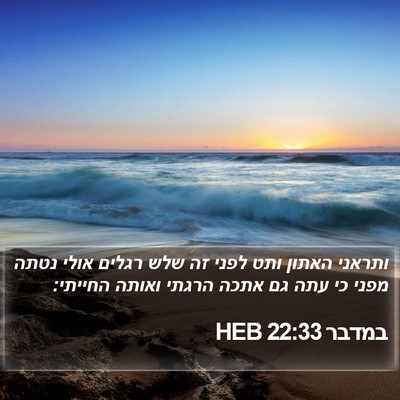 במדבר 22:33 HEB Bible Verse Image