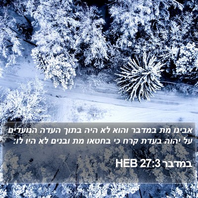 במדבר 27:3 HEB Bible Verse Image
