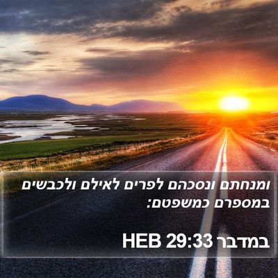 במדבר 29:33 HEB Bible Verse Image