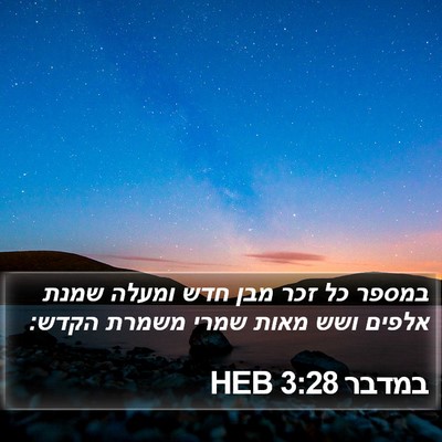 במדבר 3:28 HEB Bible Verse Image