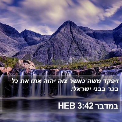 במדבר 3:42 HEB Bible Verse Image